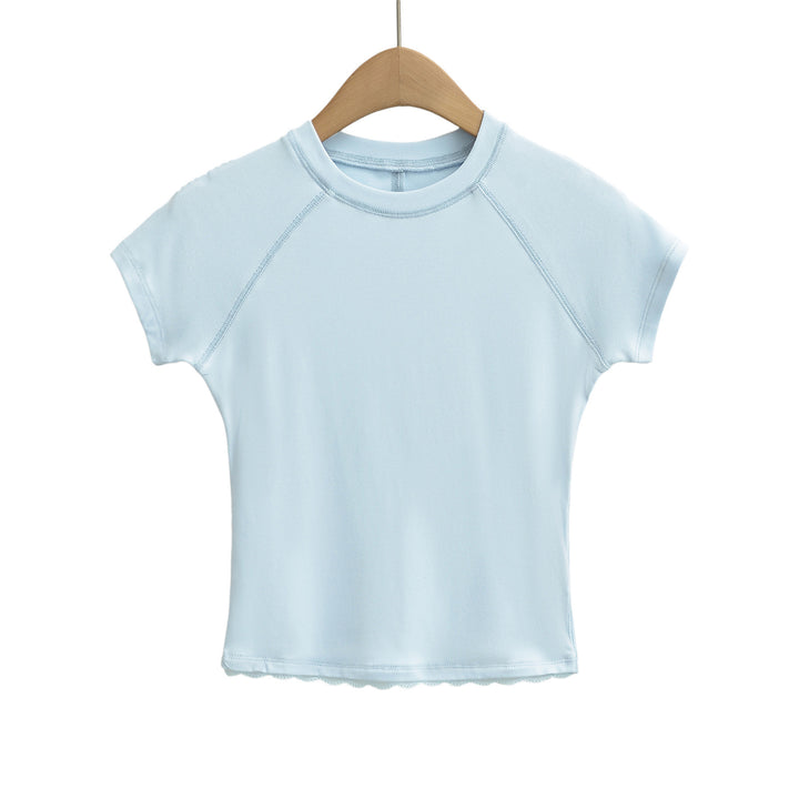Dame Sporty T-shirt med smart bølgekant og åndbart materiale Stilla
