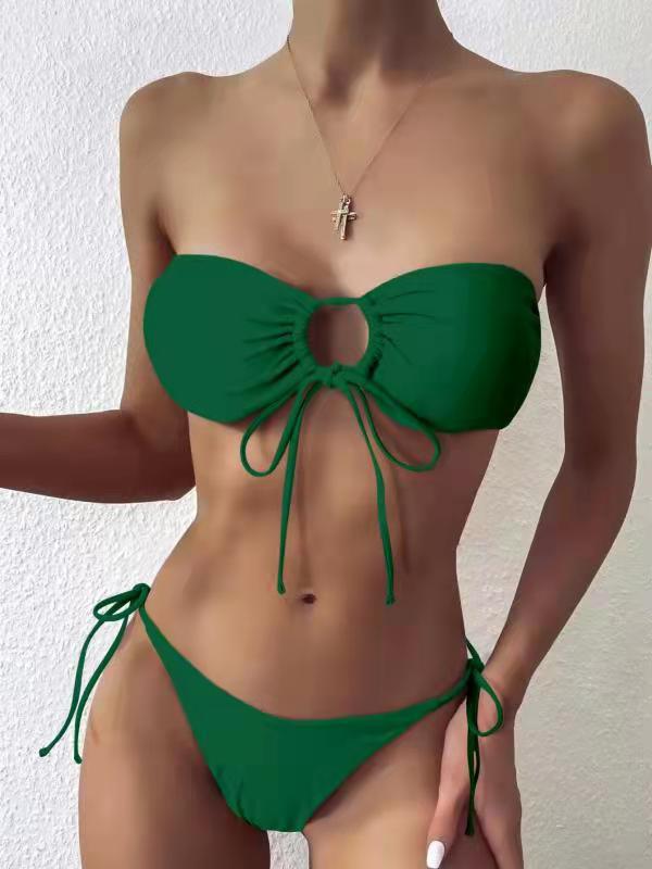 Dame Bandeau-Bikini-sæt med justerbare stropper og høj udskæring Stilla