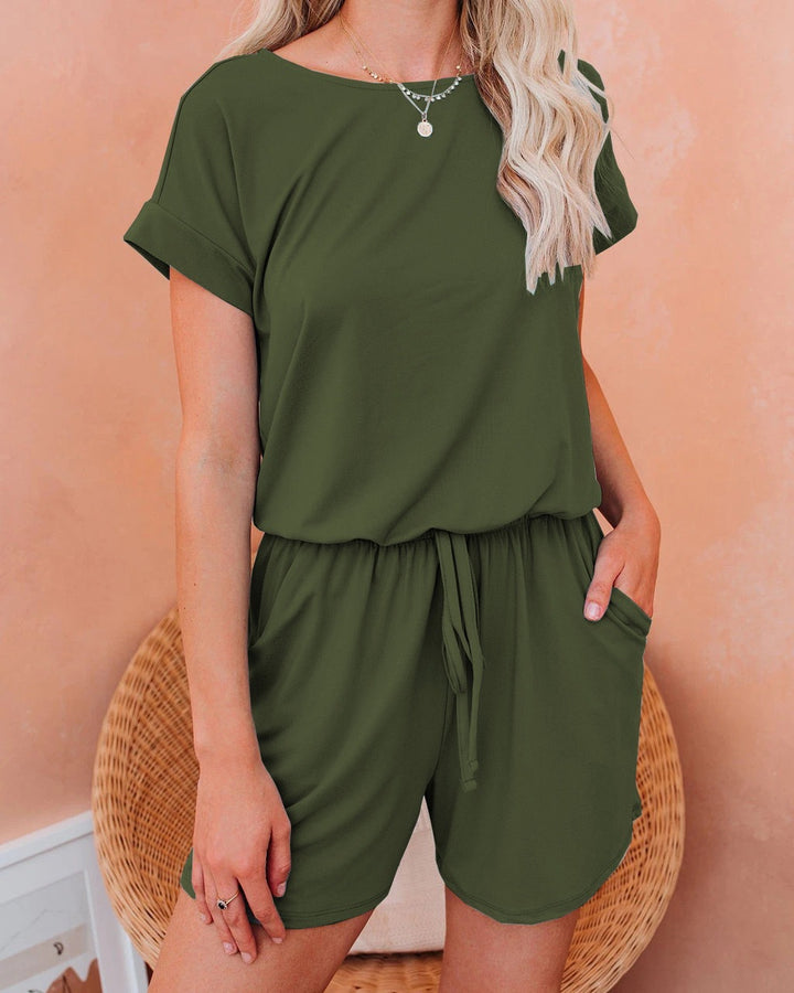 Dame Løs Jumpsuit med Gummibånd og praktiske Lommer Stilla