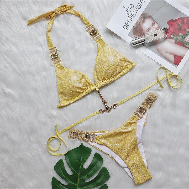Dame High-Shine Halter Bikini Sæt Stilla