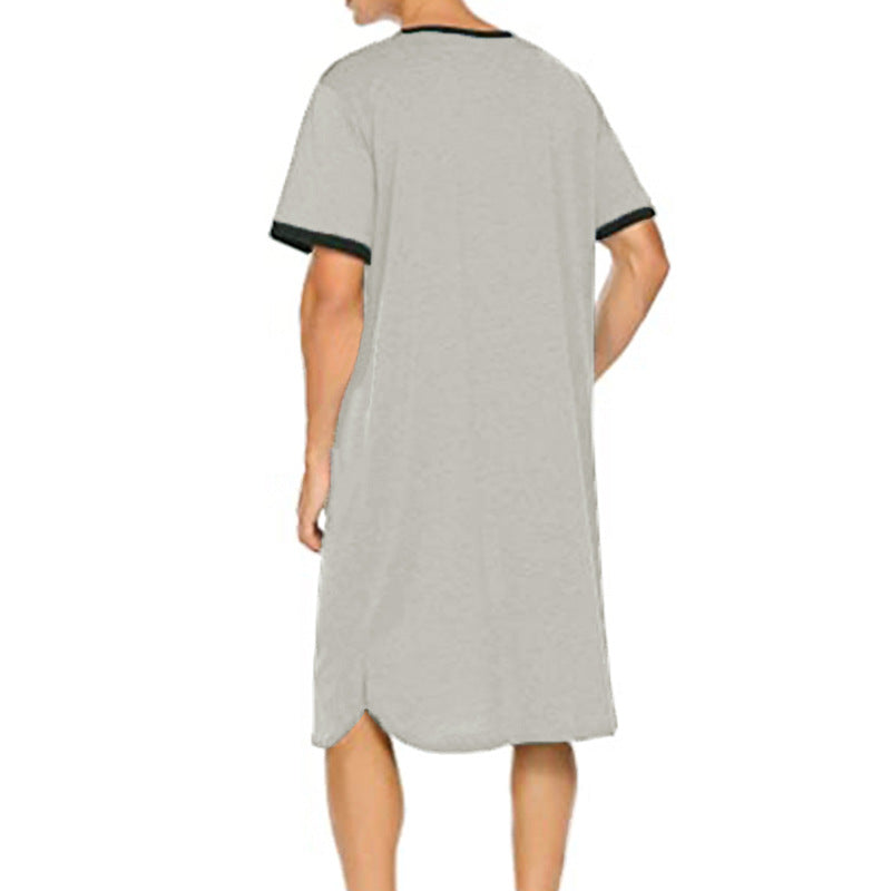 Herrer nan lang bomulds natshirt med Henley-krave Skovae
