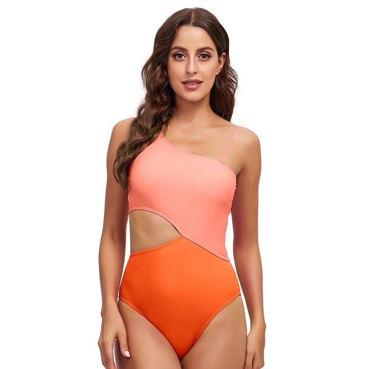 Dame Ensidet Badedragt med moderigtigt Cut-Out-design og figurskabende Rynkning Stilla