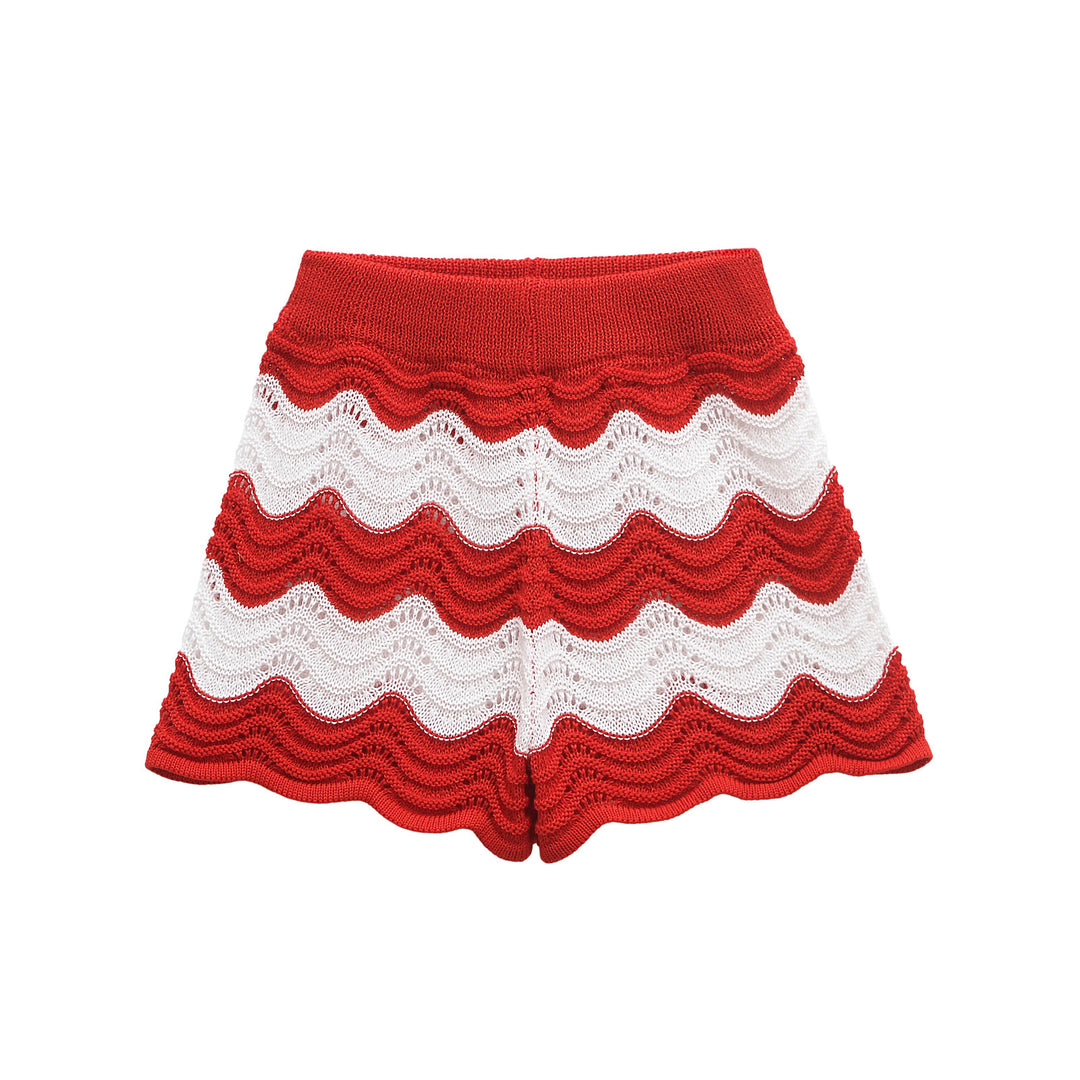 Femme Bølge mønster Strik cardigan Stilla