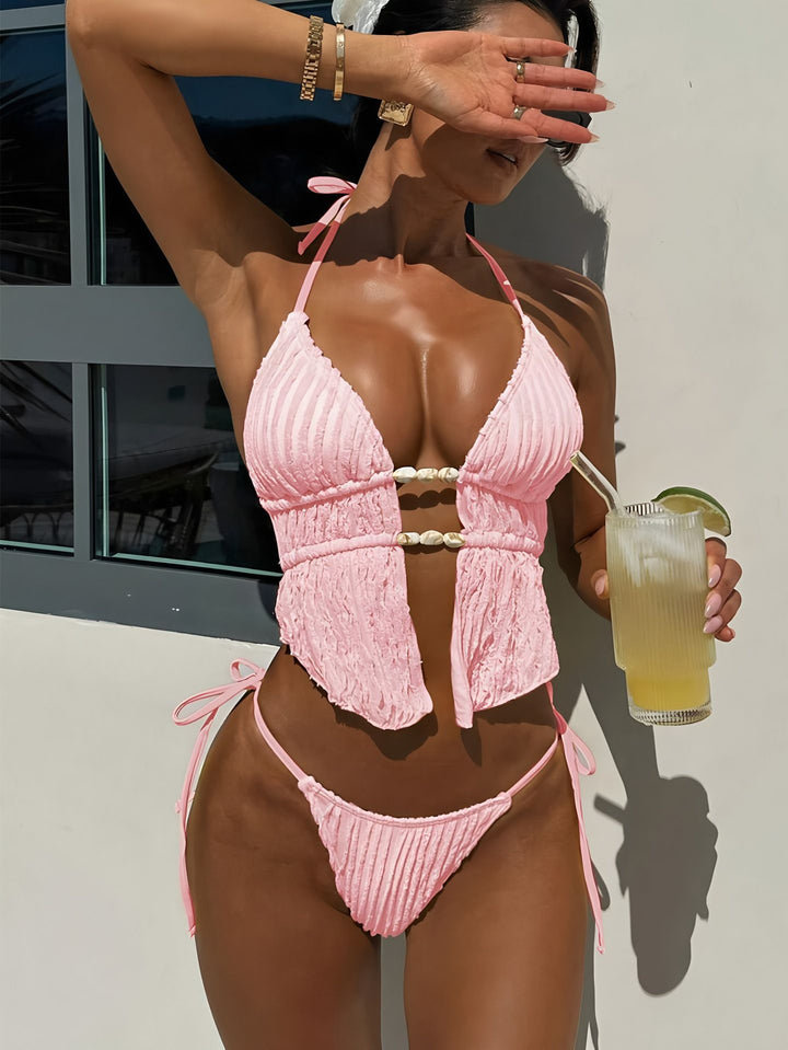 Dame Rüschenbikini med perleaccentuer Skovae