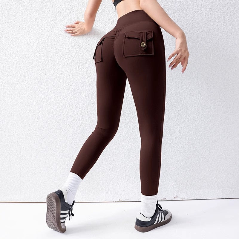 Dame Sportleggings med praktiske lommer og sculpting effekt Stilla