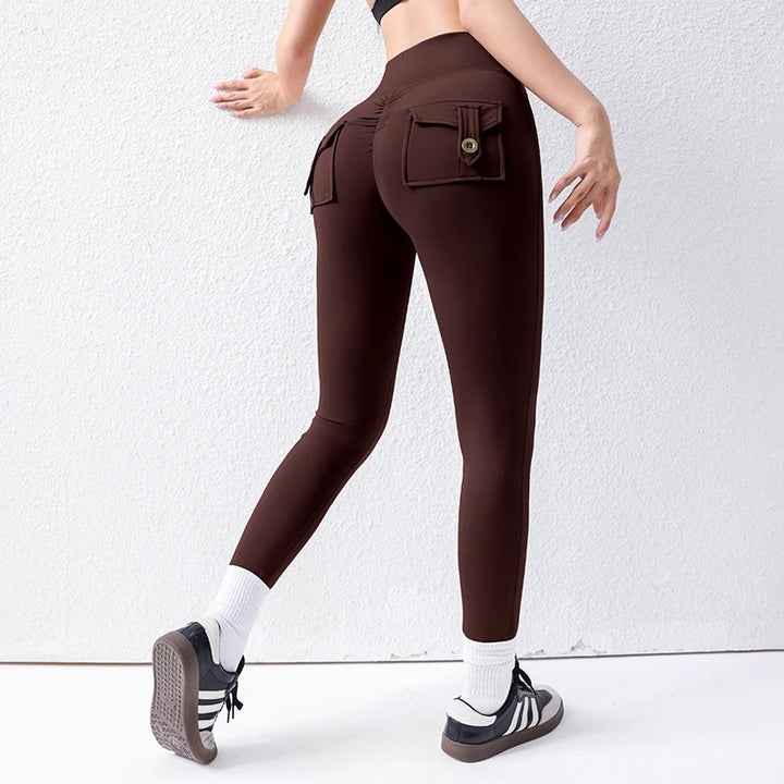 Dame Sportleggings med praktiske lommer og sculpting effekt Stilla