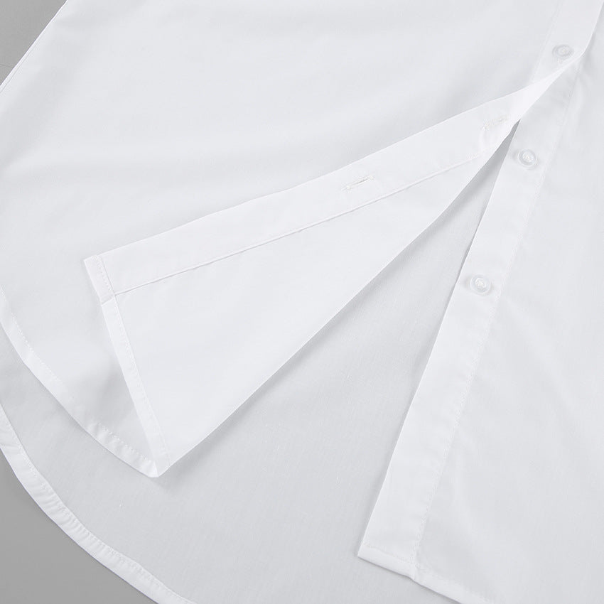 Dame Komfortable Oversized Bluse med brystlomme og lange ærmer Stilla