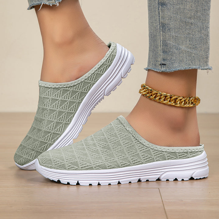 Damer nan åndbar net-sneaker med diamantstruktur-overdel og dæmpet let sål Skovae