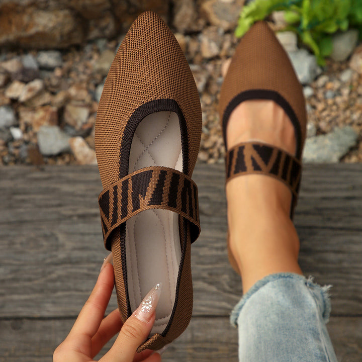 Dame elegante Ballerinas med moderigtigt elastisk remdesign Stilla