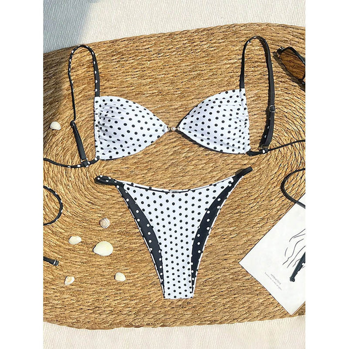 Dame triangel-bikini med prikkemønster Skovae
