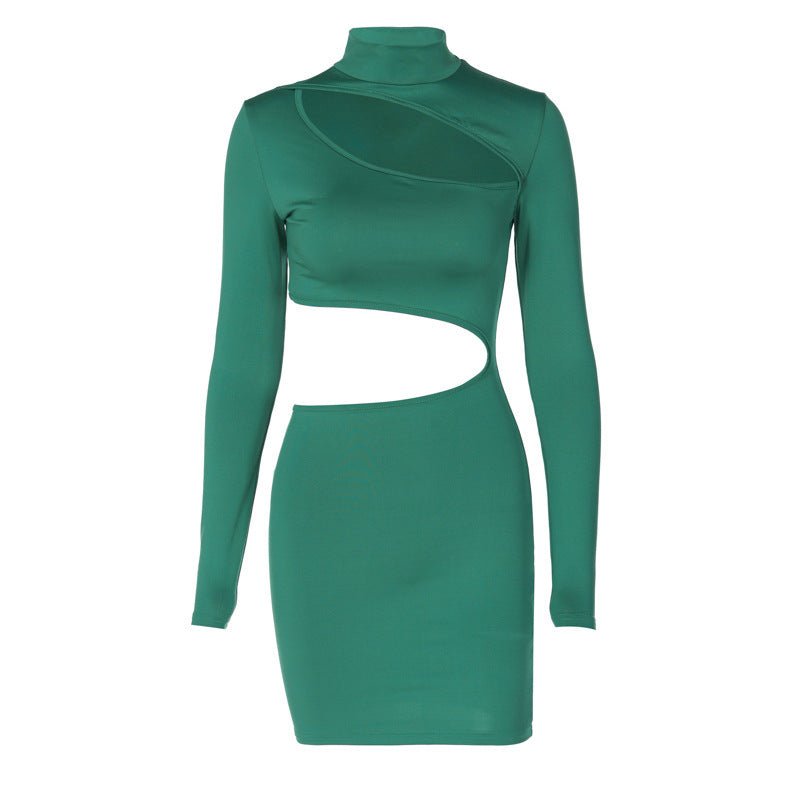 Kvinders Elegant skåret minikjole med asymmetrisk cut-out-detaljer Stilla