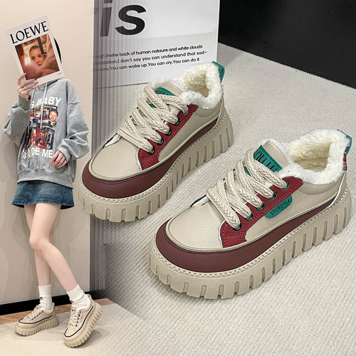 Dame Chunky Sneakers med varmt foer og skridsikker profilsål Stilla