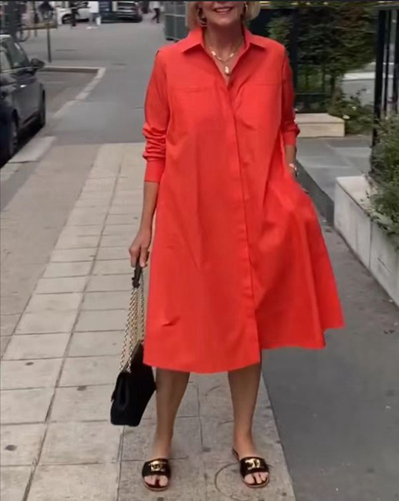 Dame skjortekjole med praktiske lommer og elegant snit Stilla