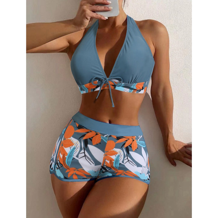 Dame Højhalset Bikini med legesygt Blomsterprint Skovae