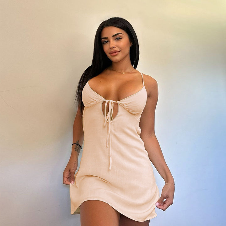Dame Flirty Bindebånd Mini Kjole Stilla