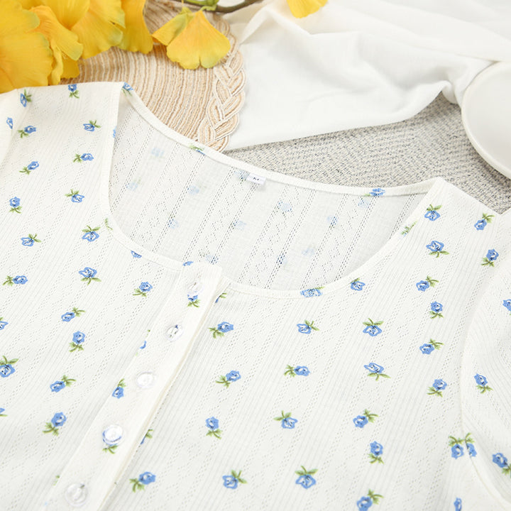 Dame Pyjamasæt med fine blomster mønstre og komfortabel pasform Stilla