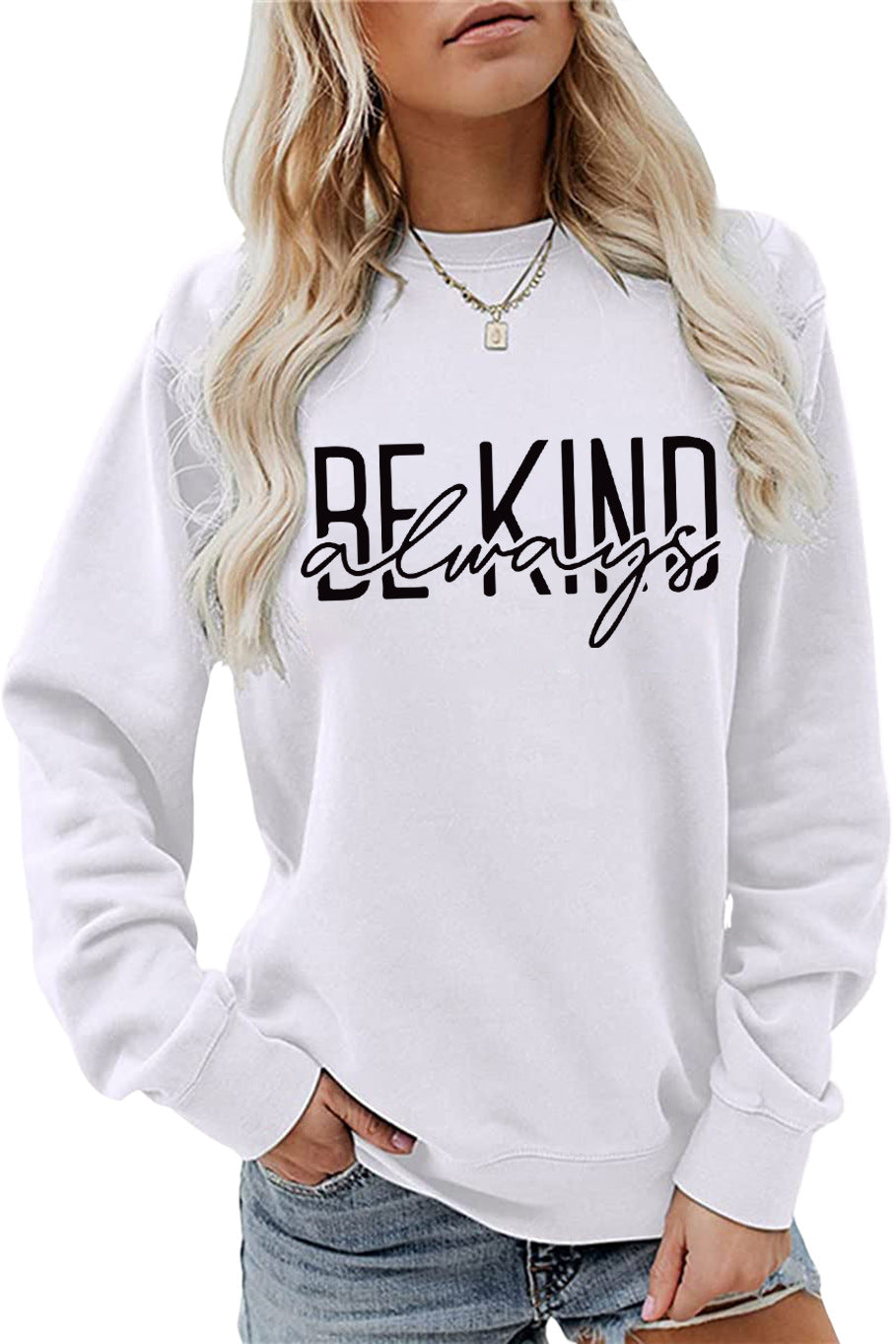 Stilla | O Hals Lange Ærmer Bogstav Print Sweatshirt
