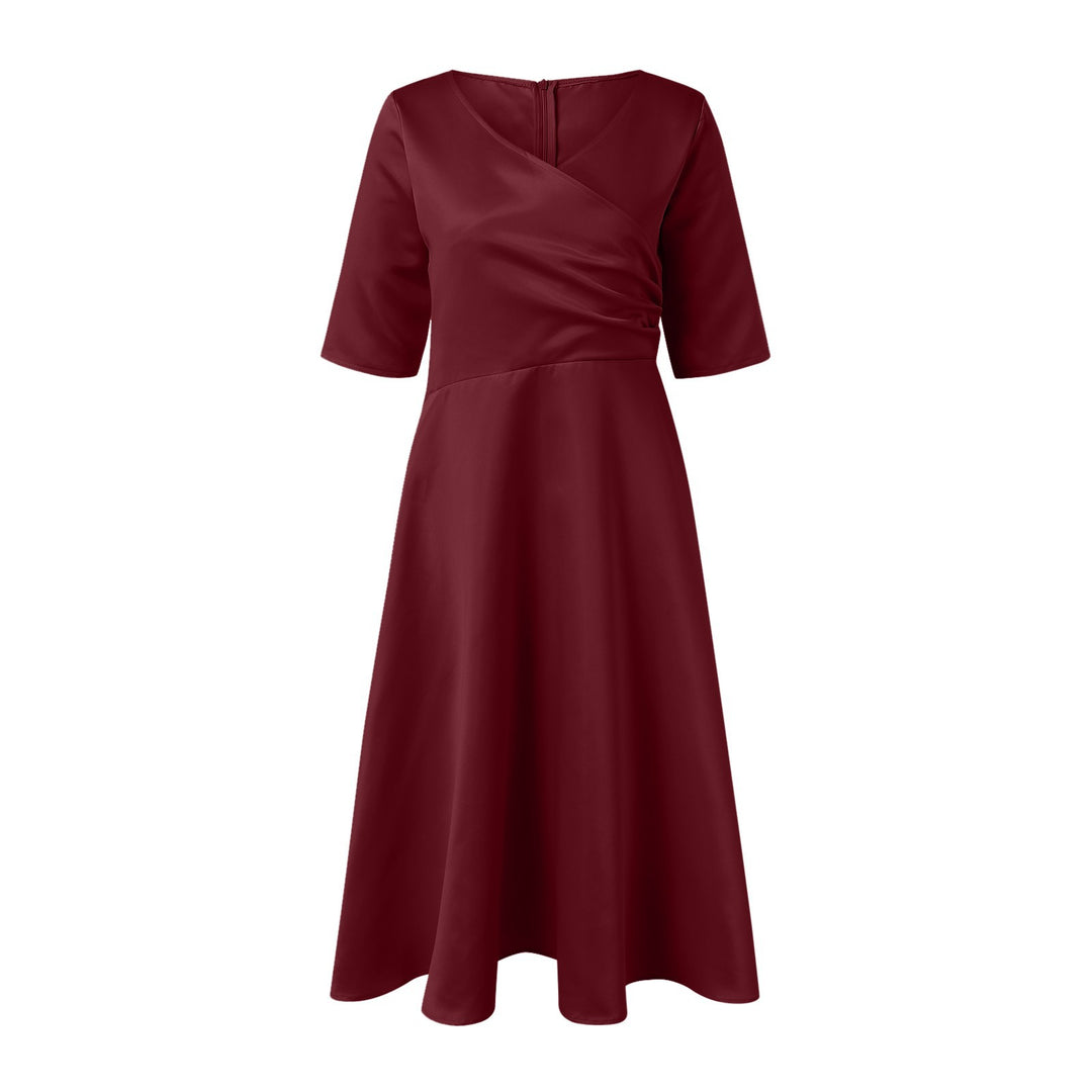 Dame Elegante Vikle-Midi-Kjole Stilla