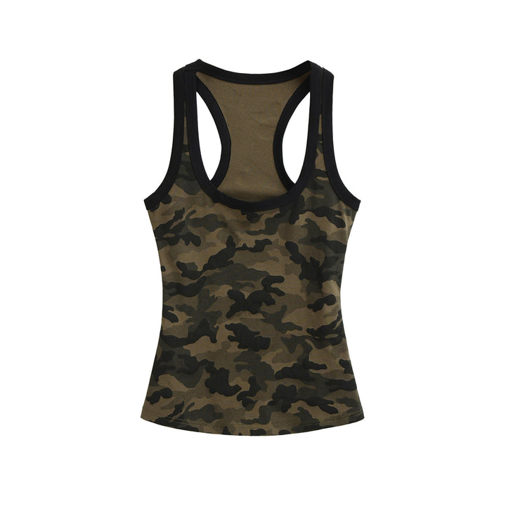 Dame Sportslig Tanktop med Camo-mønster og racerback design Stilla