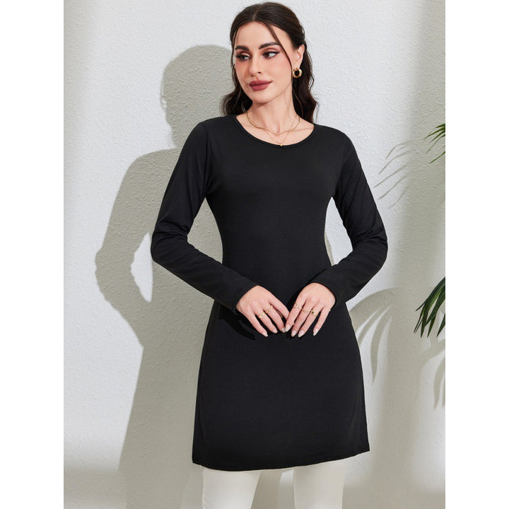 Dame Langærmet Bodycon Tunika Kjole Stilla