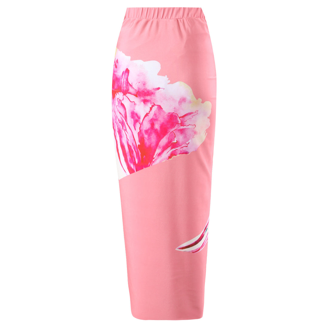 Dame badedragt med blomstret detalje og matchende sarong Stilla