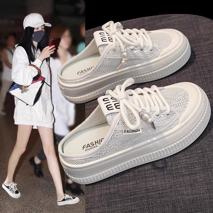 Dame Slip-On Sneakers i moderne design med luftig mesh-overflade og komfortabel plateau sål Stilla