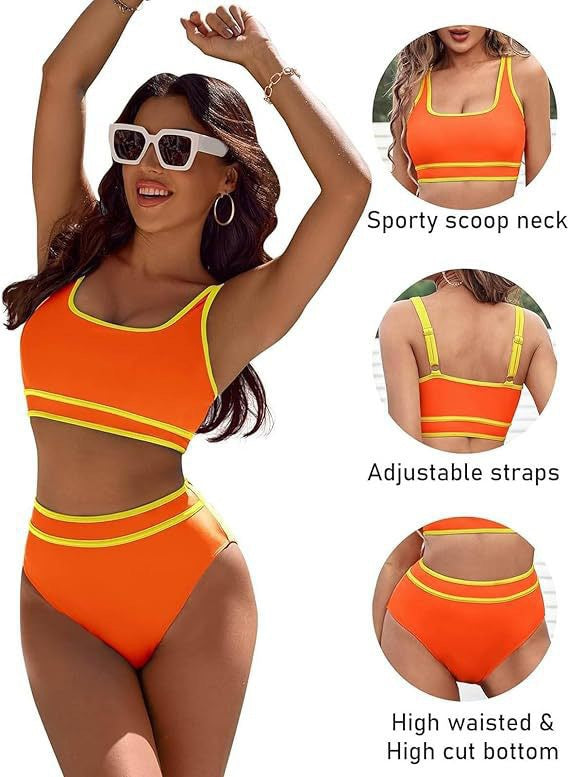 Dame Sportives Bikini sæt med høj talje Skovae