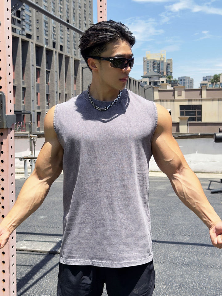 Herrer ærmeløs fitness-shirt med innovativt stofteknologi Stilla