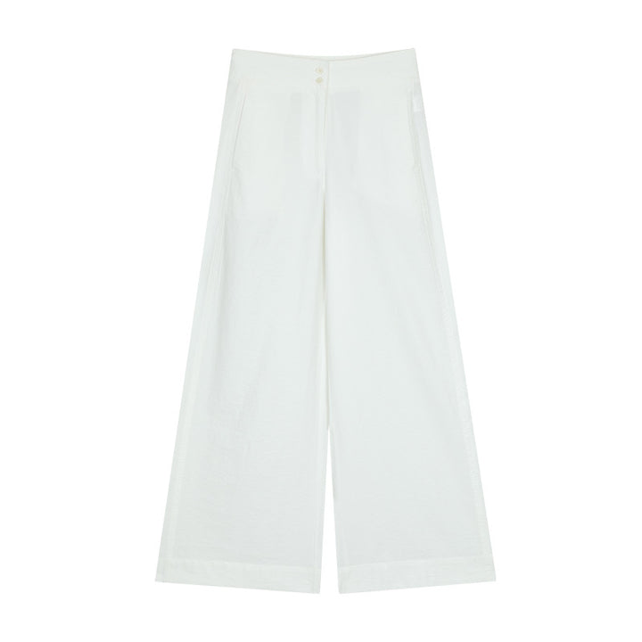 Dame bred bomulds-culotte med elastisk linning og sidelommer Stilla