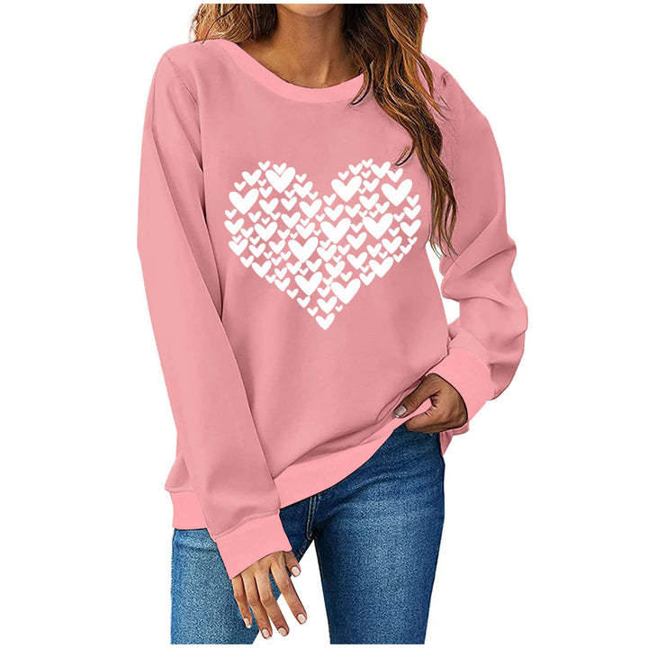 Dame Sweatshirt med kreativt hjertemotiv Stilla