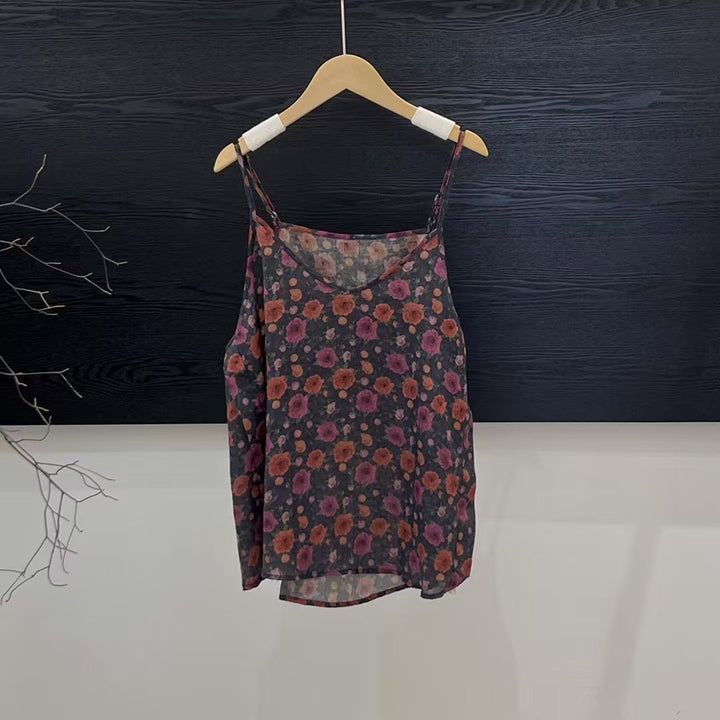 Femme Floral Print Strop T-shirt Stilla