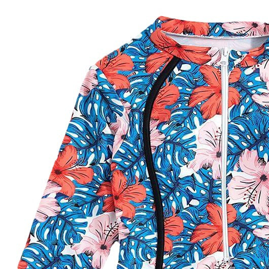 Damer langærmet badedragt med blomsterprint Skovae