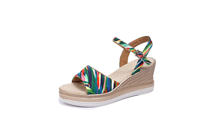 Dame Wedge-sandaler med modeprægning og behagelig fodbund Stilla