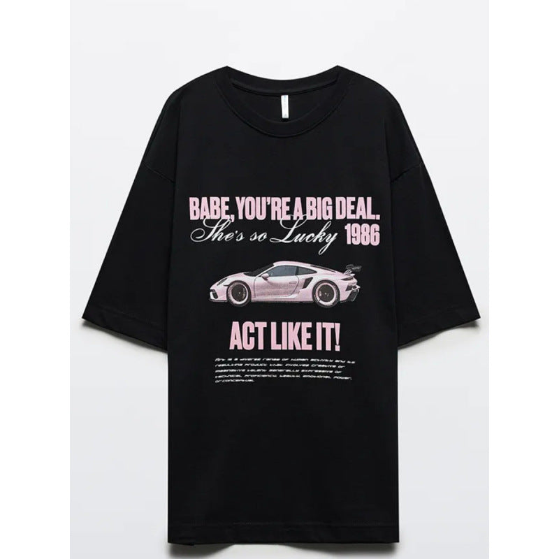 Dame oversized T-shirt med iøjnefaldende grafikdesign og stærkt statement Stilla