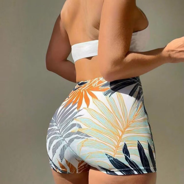 Dame Bikiniset med højt skåret buksedragt og elegant knude Skovae