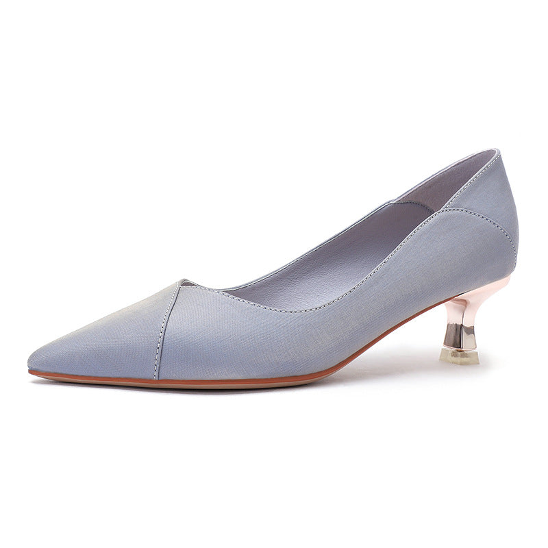 Dame Elegant Spidseskohæl Pump med Unik Metal Accent Stilla