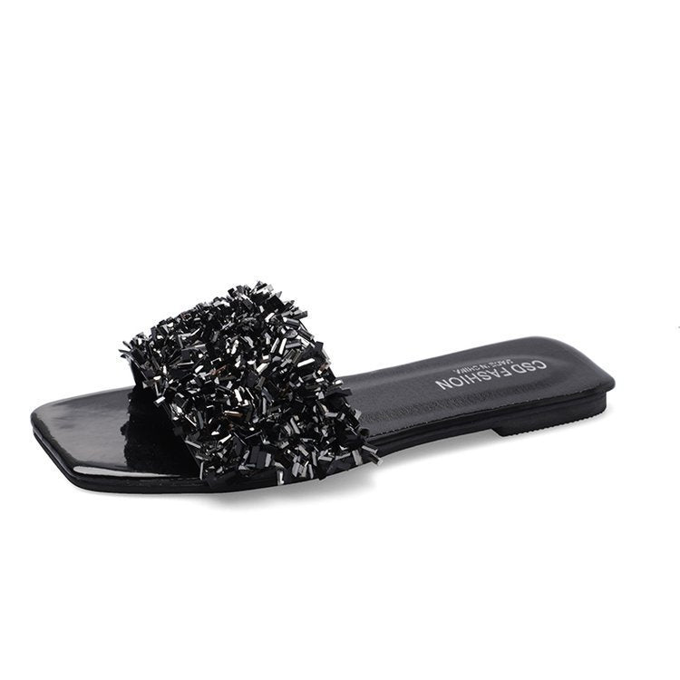 Dame Glamourøse Slippers med glitrende strass-akkent Stilla