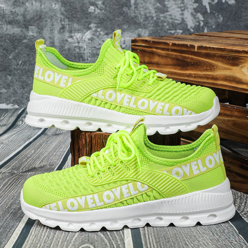 Dame Åndbare Løbesneakers med fleksibel sål og fashionable skrift Stilla