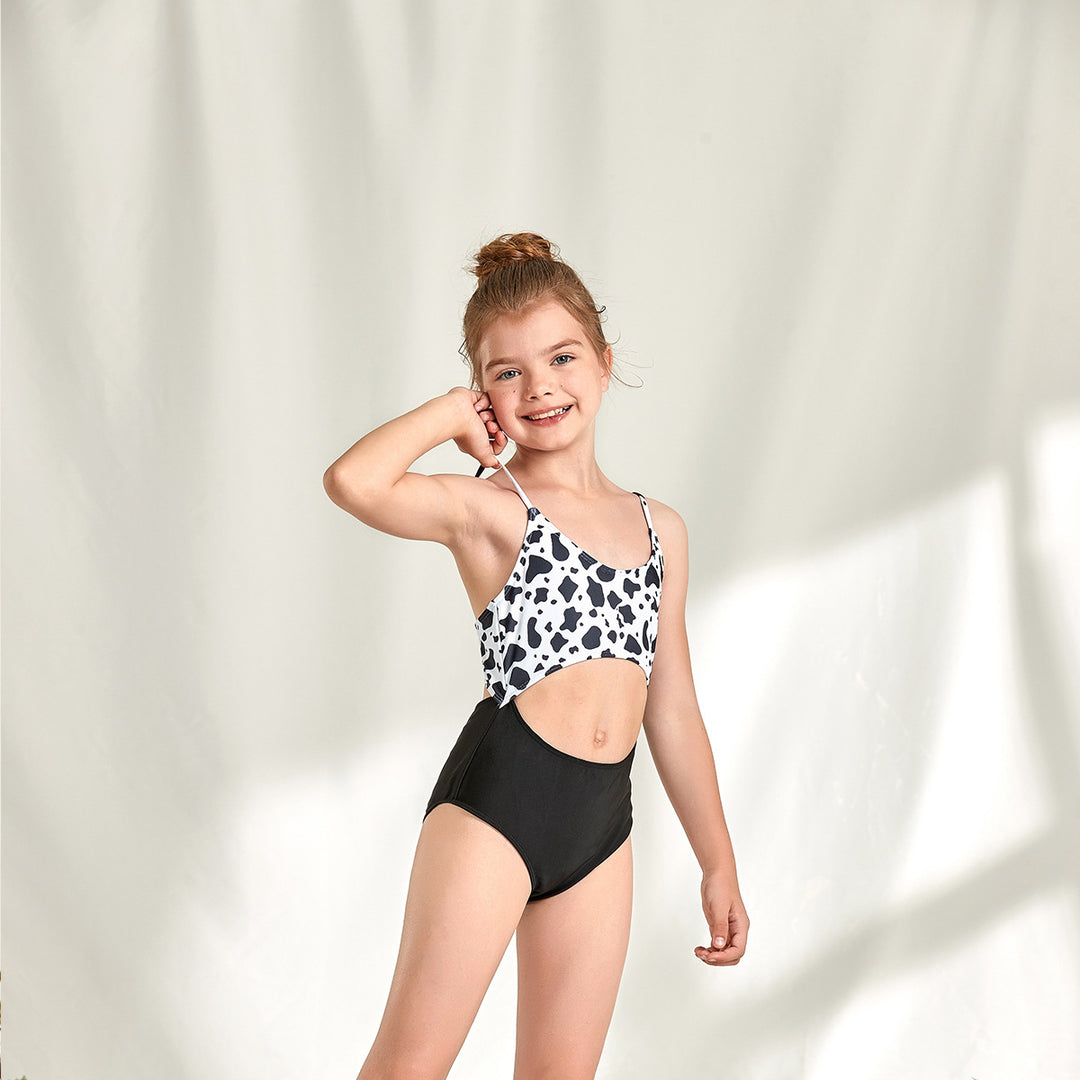 Dame bikini sæt med kreativ ko mønster og høj talje Stilla