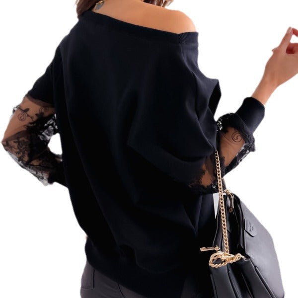 Dame Elegant Off-Shoulder Blonde Ærme Top Stilla