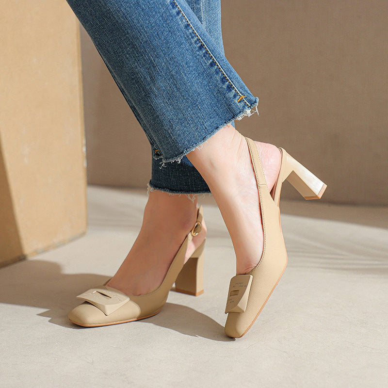 Dame stilfulde spidsede slingback pumps med dekorativ accent Stilla