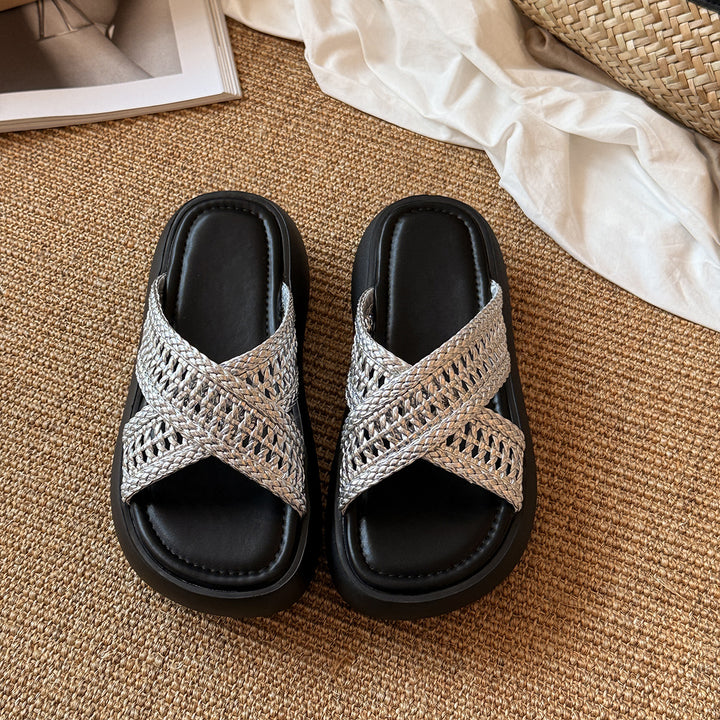 Femme Cross-Rem Plattform Slide Sandaler Stilla