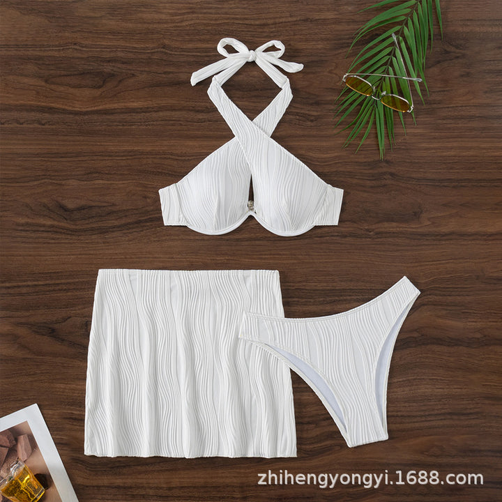 Dame Bandeau-Bikini-top med detaljeorienteret rynket design Skovae