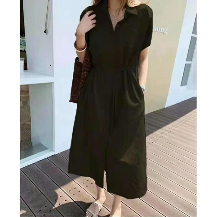 Dame Elegant Utility Skjortekjole Stilla