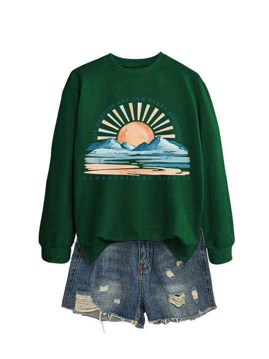 Dame sweatshirt med inspirerende solopgang design og afslappet pasform Stilla