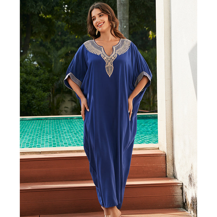 Damer elegant kaftan med kunstnerisk broderedesign Stilla