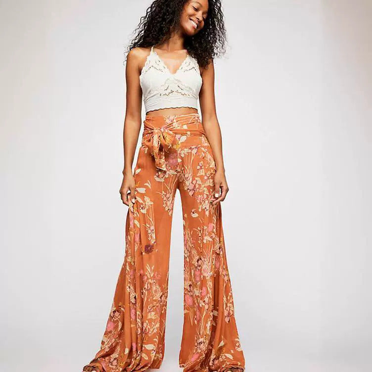 Dame Boho-stil bluse med puffærmer og elegant knaplukning Stilla