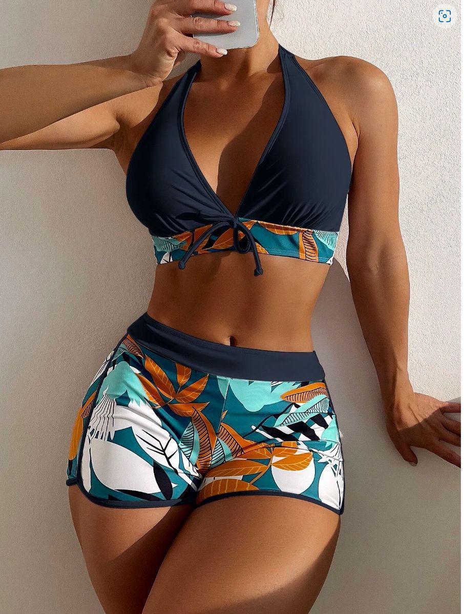 Dame Crop-top med trendy sportsbukser Stilla