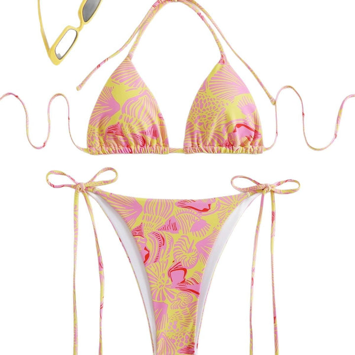 Dame Triangel-Bikini-Sæt med side snørredetaljer Skovae
