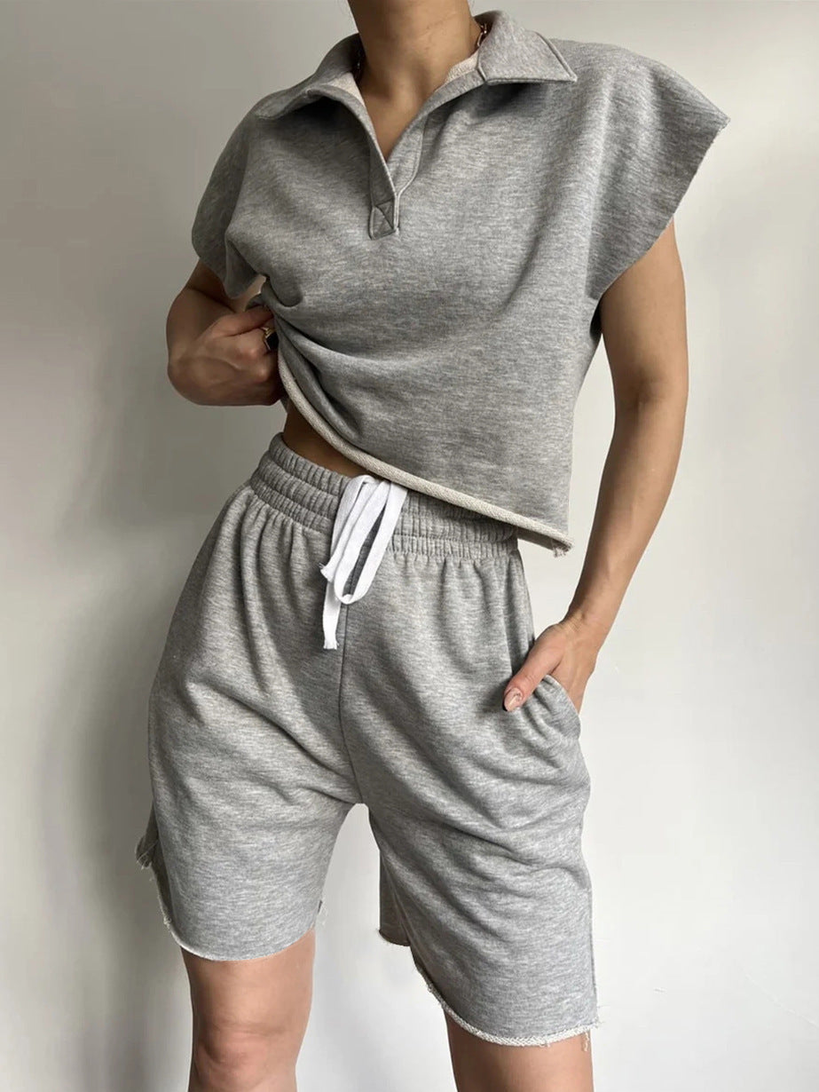 Kvinders afslappede polo shirt og shorts sæt Skovae